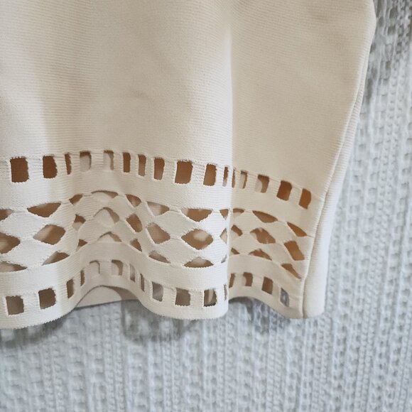 Rachel Roy Women's Triangles & Rectangles Crop Top Blouse Off-White Size Large - Picture 5 of 14